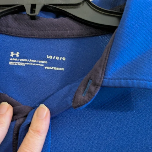 Under Armour Men's Heat Gear Blue Polo - Picture 3 of 3